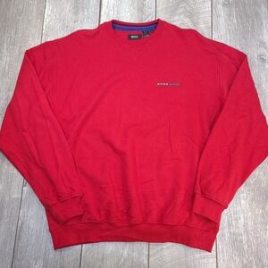 Hugo Boss Mens Crewneck Sweatshirt Size XXL 2XL Red Cotton Pullover